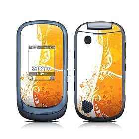 Orange Crush Flower Design Skin Decal Sticker for the Motorola Rapture VU30 Cell Phone