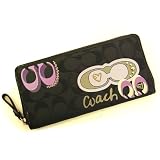 (コーチ)COACH ラウンドファスナー 長財布 [シグネチャー サテン アップリケ アコーディオン] F45777 SV/M2 ブラックマルチ 並行輸入品