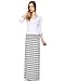 Elain & J Luxury Boutique Full Length Maxi Skirt With Fold Over Waist Large Striped Black Grey