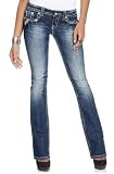 Miss Me Womens Western Lace Cross Bootcut Denim Jeans - Jp6135b (27)