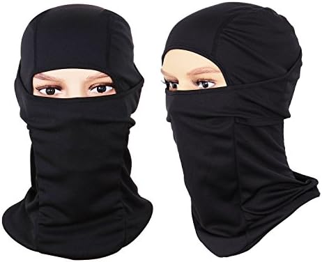 BluWhale 2 PACK-Multi-Purpose Sports Balaclava - Protecting from Wind and UV - Fits Under Any Helmet - Can Be Used As Ski Mask, Cycling Sports Face Mask, Motorcycle Mask, Face Mask - Free Size - 100% Durable Polyester (Black+Black)