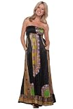 A Elan Usa Long Summer Dress With Smock Top And Front Pockets S511