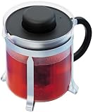 Bodum Oolong  Medium Tea Pot, Black Plastic Lid and Stainless Steel Frame, 1.0-Litre, 34-Ounce