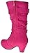 Valencia Little Girls Buckle Rhinestone Knee High Dress Boots Fuschia