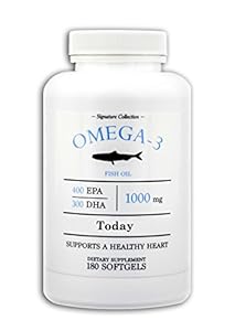 Premium Omega-3 Fish Oil 1000mg (180 Softgels): High Potency Wild Caught Fish Oil (400mg EPA + 300mg DHA) - Enteric Coated Easy to Swallow Odorless Softgels with No Fishy Burps, Molecularly Distilled Omega 3 for Optimal Heart Health Support and Healthy Living - Exclusively by Today (Formerly Radiant Life)