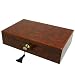 Watch Box for 12 Watches Burlwood Finish Inlaid Edge Removable Tray Extra Clearance Large Cushions Key