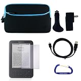 read full review Gizmo Dorks Zipper Sleeve Case Charging Bundle (Black with Blue Trim) with Carabiner Key Chain for the Amazon Kindle Keyboard