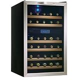 Danby DWC283BLS 3.5-Cu.Ft. 30-Bottle Free-Standing Wine Cooler, Black/Stainless