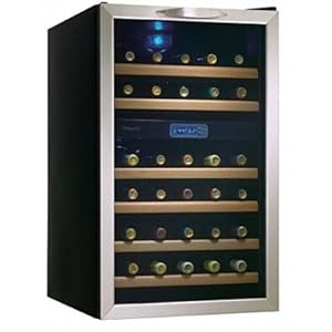 Danby DWC283BLS 3.5-Cu.Ft. 30-Bottle Free-Standing Wine Cooler Black/Stainless