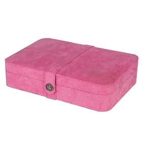 Mele Renee 24 Compartment Sueded Fabric Jewelry Box