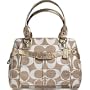 Coach Penelope Shantung Signature Satchel in Khaki/Gold 13286