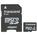 Transcend - Flash memory card ( SD adapter included ) - 2 GB - microSD