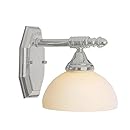 Transglobe Lighting 2521 BN Wall Sconce with Opal Glass Shade, Brushed Nickel Finished