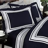 Metro Union Square 300TC Single Ply Duvet Set , King, Navy