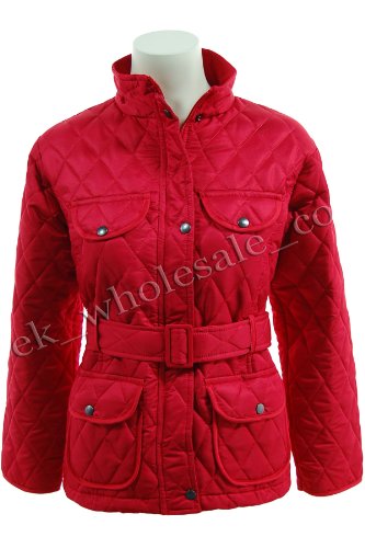 NEW GIRLS FASHION QUILTED COUNTRY JACKET COAT AGE: 7-14 (32" (11-12yrs), Red) 41gUTGlBKtL