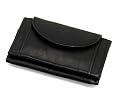 Portemonnaie Mini Wallet Geldbeutel Geldbörse echtes Leder 9 x 5.5 x 1 cm in schwarz