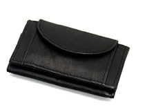 Portemonnaie Mini Wallet Geldbeutel Geldb&ouml;rse echtes Leder 9 x 5.5 x 1 cm in schwarz