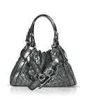 Francesco Biasia Queenie - Woven Metallic Calfskin Satchel Bag Glass