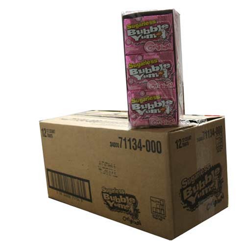 Bubble Yum Sugarless Gum, Original, 12-count Package (Master Case of 12) by Hershey's