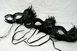 Masquerade Venetian Mask with Peacock Feathers