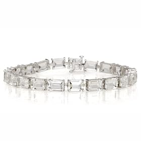 10k White Gold Emerald Cut White Topaz Bracelet, 7 by Amazon.com Collection
