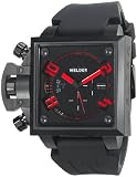 Welder by U-Boat K25B Chronograph Black Ion-Plated Steel Mens Watch Rubber & Leather Strap Date K25B-4702