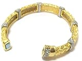 Just Give Me Jewels Goldtone Thick Basketweave Magnetic Bracelet