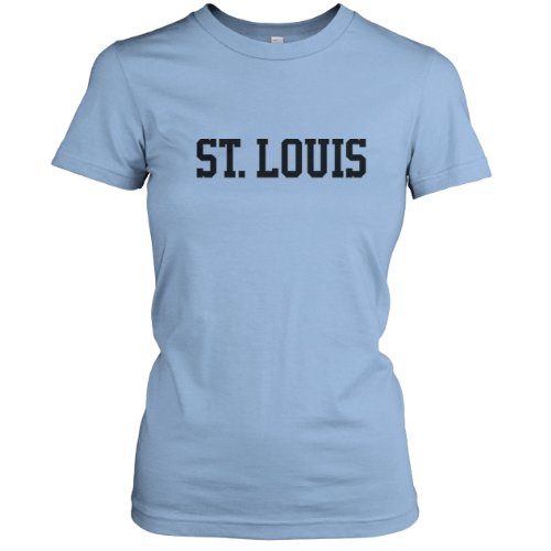 St. Louis Collegiate Ladies Fine Jersey T-Shirt (Black), Baby Blue, L