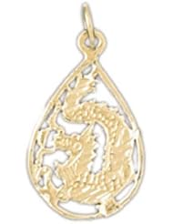 Dazzlers Solid 14 karats gold Dragon Charm Pendant Available in three colors from jewelsberry (weights: 1.0 grams only)