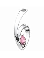 14K White Gold Marquise Cut Pink Sapphire Pendant -- LIFETIME WARRANTY