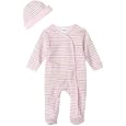 Spasilk 2 Piece Sleepwear With Hat - Girl Stripe Print, Pink, Premature