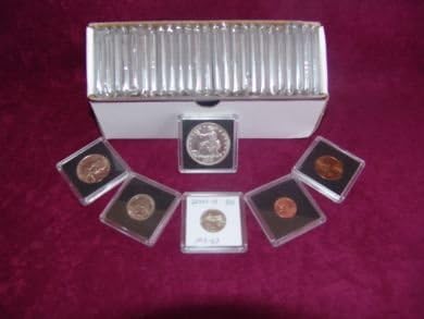 Nickle 2" x 2" Clear Plastic Snap Together Coin Display Slabs (Qty = 10 Slabs)