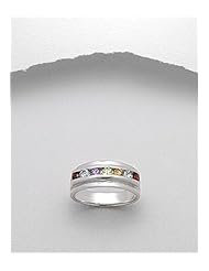 Gem Stones Ring In 92.5 Sterling Silver