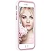 LoHi iPhone 6 Plus Case, iPhone 6s Plus Case [Extra Front Raised Lip] Back Shell Bumper Case Durable TPU Cover Slim Protective Case for Apple iPhone 6 6s Plus 5.5 Inch - Pink/White