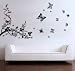 Mordern House Removable Decal Sticker - Plum Blossom Tree Branch and Flying Butterflies