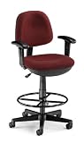 Burgundy OFM Lite Computer,Task Chair with Adjustable Drafting Kit with Arms
