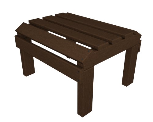 Polywood Outdoor Furniture Classic Andironack Reclining Chair Ottoman, Mahogany-Recycled Plastic Materials