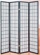 4 Panel Black Oriental Shoji Screen / Room Divider