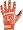 Louisville BG25 Adult Batting Gloves - Orange - Medium