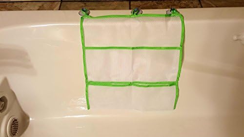 Bath Toy Organizer Holder for Bathtub Toys; Childrens Bathroom Accessory Sets Come with Large Washable Mesh Bag, 3 Suction Cups, 3 Pirate Figures and Pirate Eyepatch