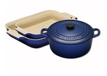 Le Creuset Cast Iron and Stoneware Gift Set, 3 Piece, Graded Blue