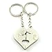 4EVER Piece Love Heart Shape Deep Kissing Lovers Couples Keychains (With Gift Box and Greeting Card) Bag Key Rings for Valentine's Day Wedding Anniversary Gifts (A Pair)