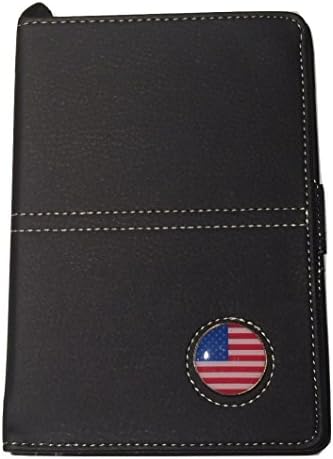 Golf Leather Scorecard Holder and Yardage Book Cover with Ball Marker (Black)