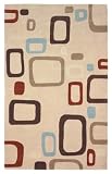 Contemporary Area Rug, 828 Mirage Collection 4'x6' Beige Squares