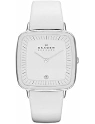 Skagen Designer White Leather Womens Watch Skw2013