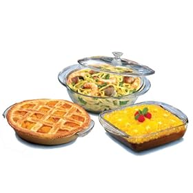 Click here to buy Anchor Hocking 4 Piece Bakeware Set by Anchor Hocking.