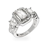 Eve's Addiction Elegant Past, Present & Future CZ Engagement Ring