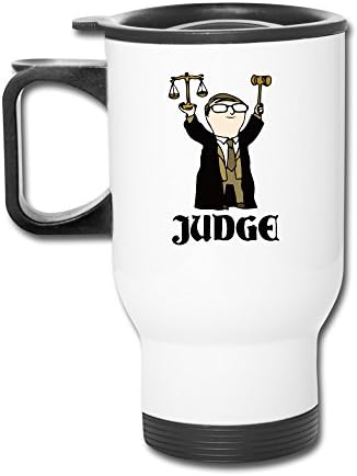 Superior Judge Lawyer Travel Mugs With Handle White Drink Bottle With Easy Clean Lid