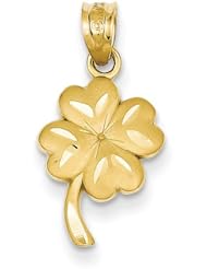 14k Yellow Gold Shamrock Charm