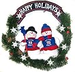 New York Giants 20" Team Snowman Wreath - Football Sports Merchandise